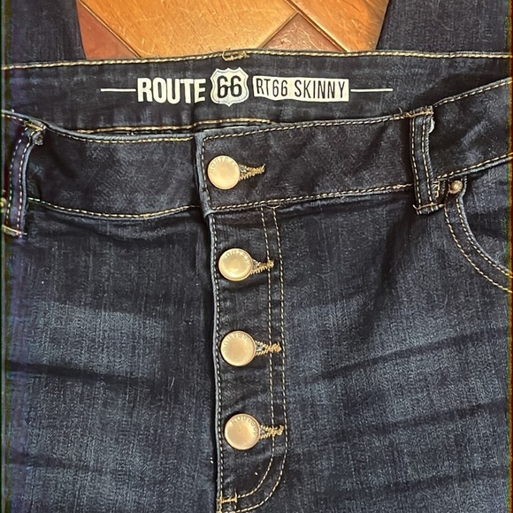 EUC Route 66 button fly skinny high rise jeans Size 16 - Picture 2 of 4